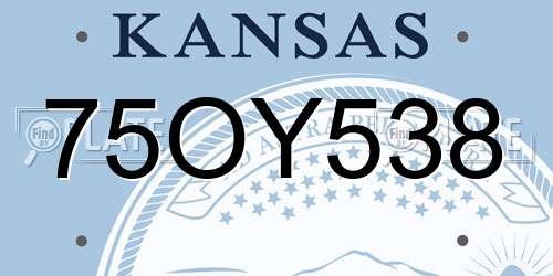 75OY538 Kansas License Plate