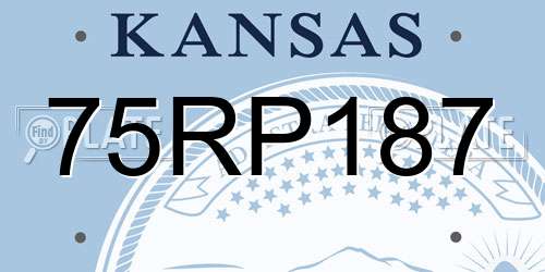 75RP187 Kansas License Plate