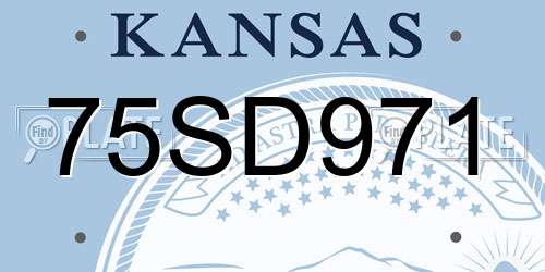 75SD971 Kansas License Plate