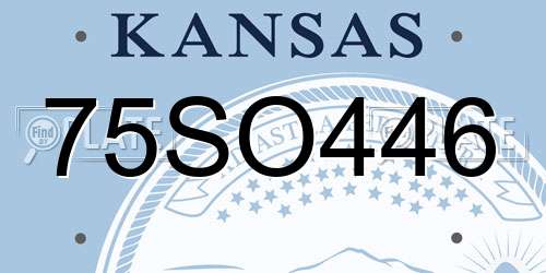75SO446 Kansas License Plate