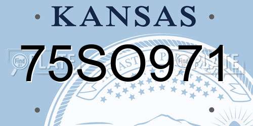75SO971 Kansas License Plate