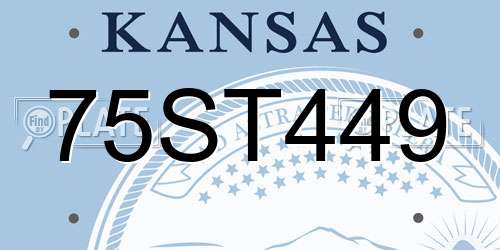 75ST449 Kansas License Plate