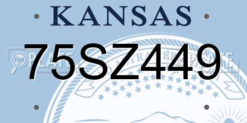 75SZ449 Kansas License Plate