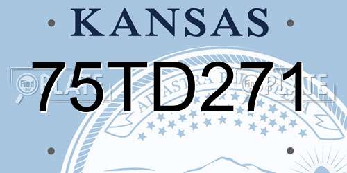 75TD271 Kansas License Plate