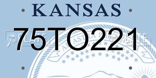 75TO221 Kansas License Plate