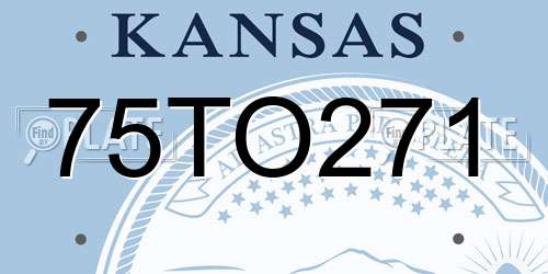 75TO271 Kansas License Plate