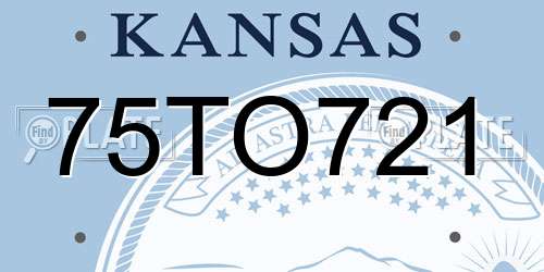 75TO721 Kansas License Plate