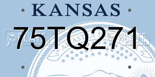 75TQ271 Kansas License Plate