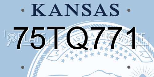75TQ771 Kansas License Plate