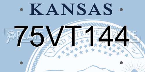 75VT144 Kansas License Plate