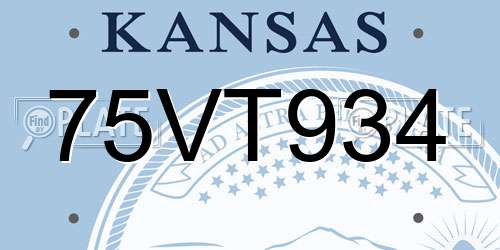 75VT934 Kansas License Plate
