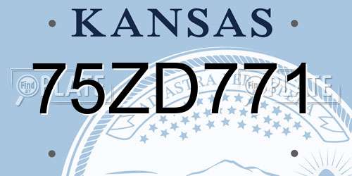 75ZD771 Kansas License Plate