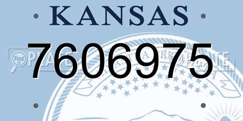 7606975 Kansas License Plate