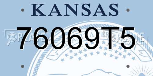 76069T5 Kansas License Plate