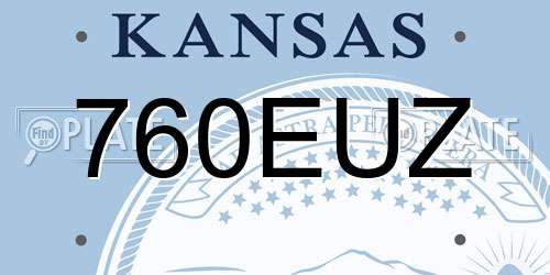 760EUZ Kansas License Plate