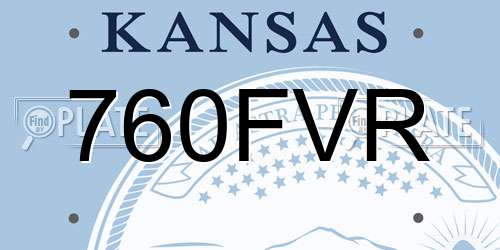 760FVR Kansas License Plate