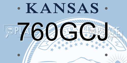 760GCJ Kansas License Plate
