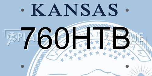 760HTB Kansas License Plate