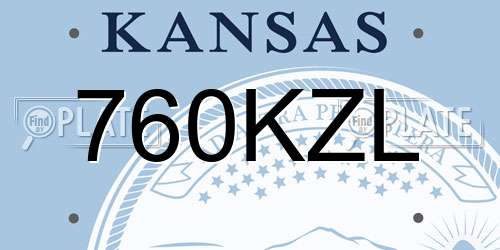 760KZL Kansas License Plate