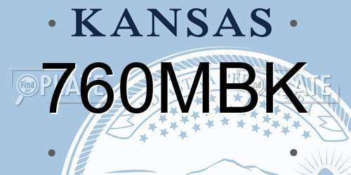 760MBK Kansas License Plate