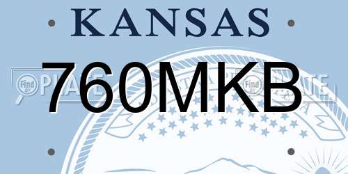 760MKB Kansas License Plate