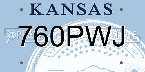 760PWJ Kansas License Plate