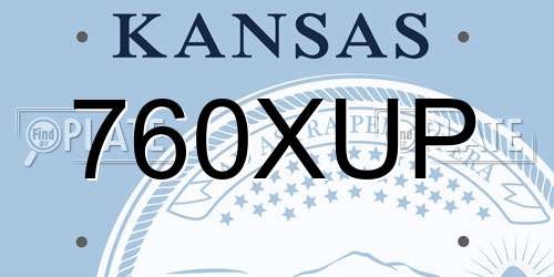760XUP Kansas License Plate