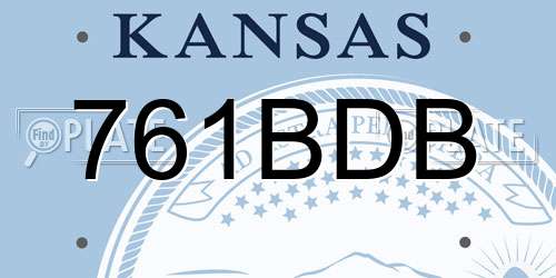 761BDB Kansas License Plate