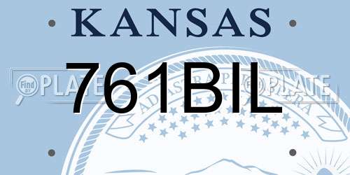 761BIL Kansas License Plate