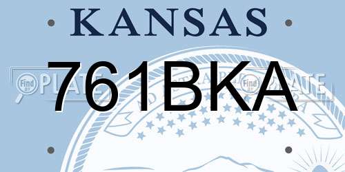 761BKA Kansas License Plate