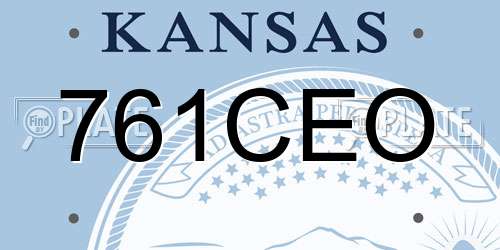 761CEO Kansas License Plate