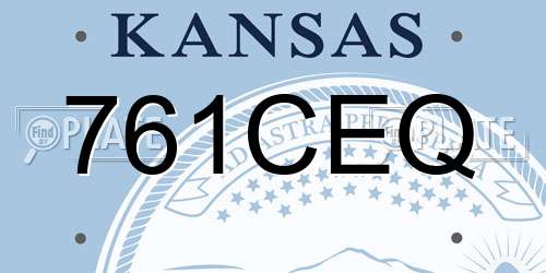 761CEQ Kansas License Plate