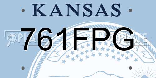 761FPG Kansas License Plate