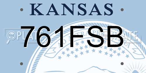 761FSB Kansas License Plate