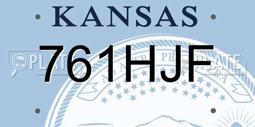761HJF Kansas License Plate