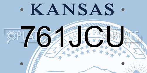 761JCU Kansas License Plate