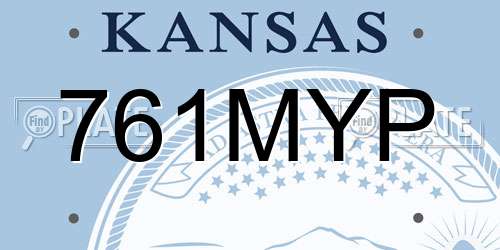 761MYP Kansas License Plate