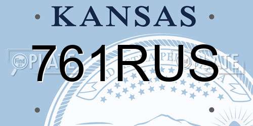 761RUS Kansas License Plate