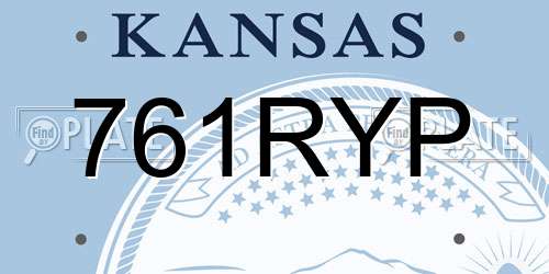 761RYP Kansas License Plate