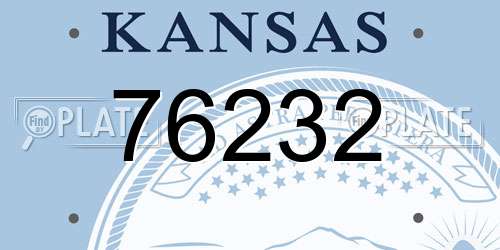 76232 Kansas License Plate