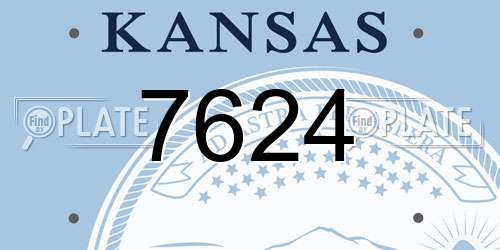 7624 Kansas License Plate