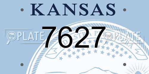 7627 Kansas License Plate