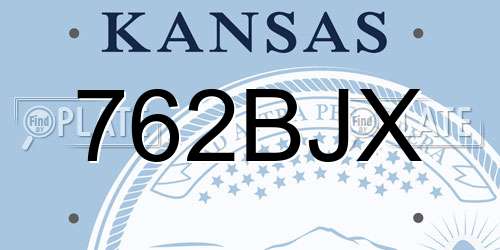 762BJX Kansas License Plate