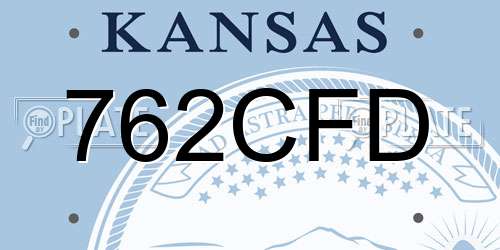 762CFD Kansas License Plate