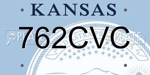762CVC Kansas License Plate