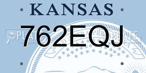 762EQJ Kansas License Plate