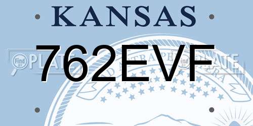 762EVF Kansas License Plate