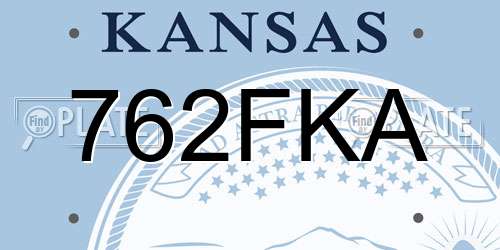 762FKA Kansas License Plate
