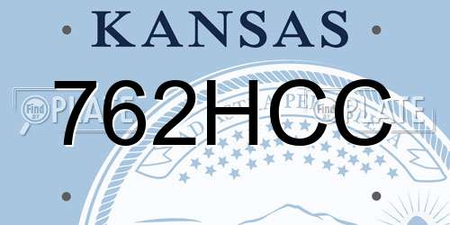 762HCC Kansas License Plate
