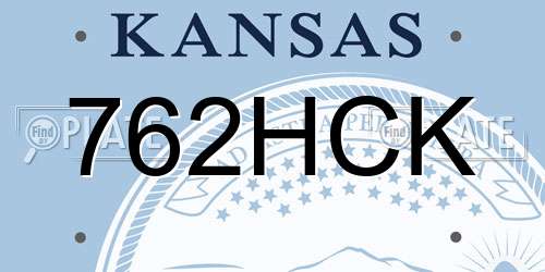 762HCK Kansas License Plate